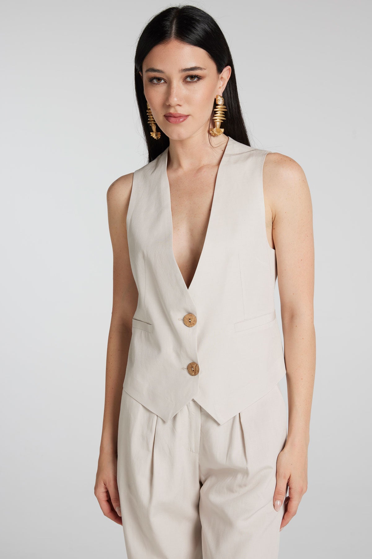 GILET SORRENTO MISTO LINO