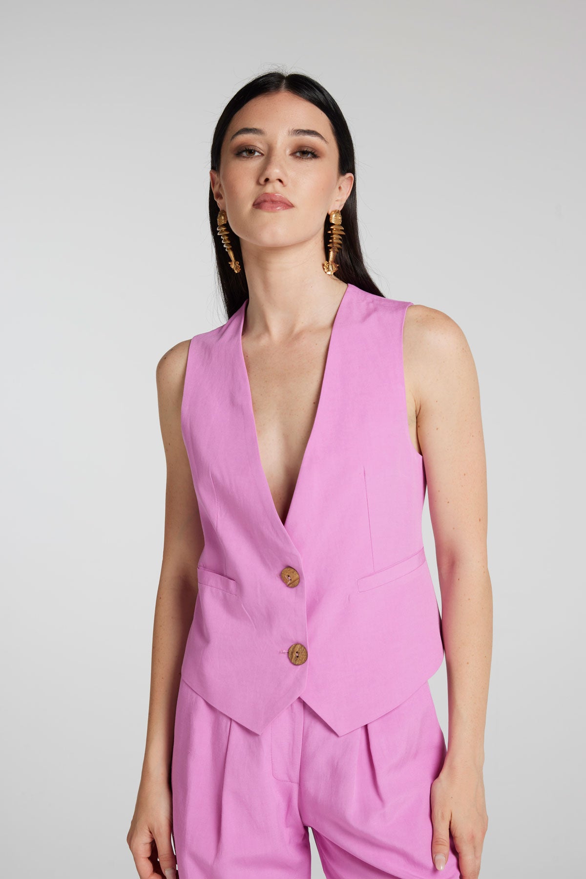 GILET SORRENTO MISTO LINO