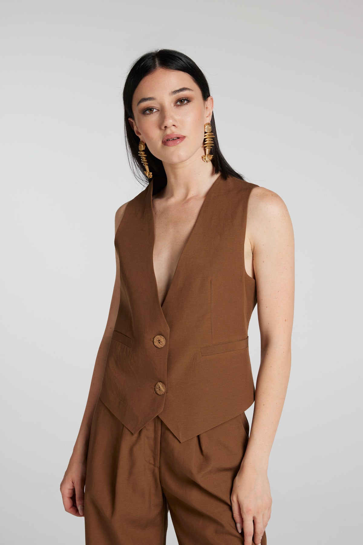 GILET SORRENTO MISTO LINO