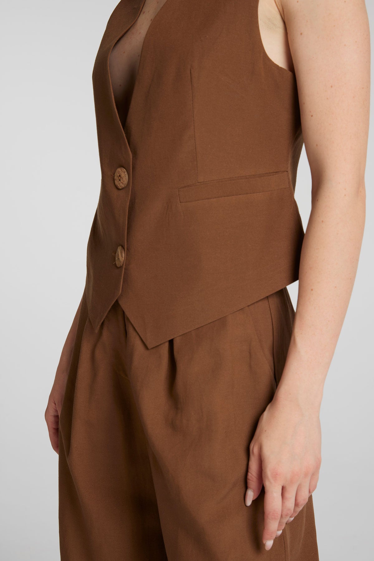 GILET SORRENTO MISTO LINO