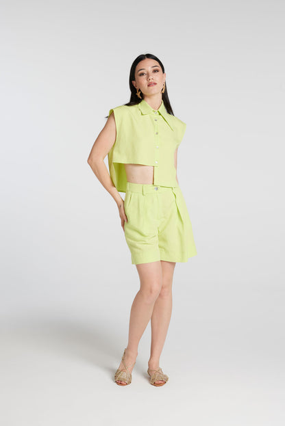 SHORTS POSITANO MISTO LINO